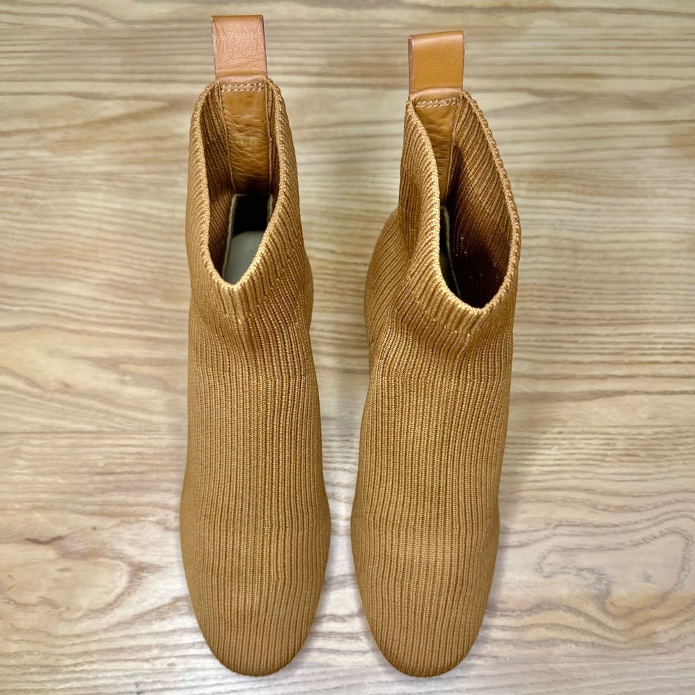 Everlane The Glove Boot Ribbed Knit Ankle Booties Tan Brown - Picture 3 of 13